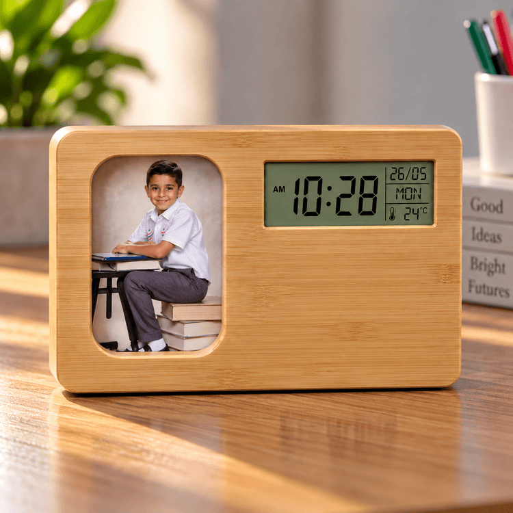 Bamboo School Clock Display